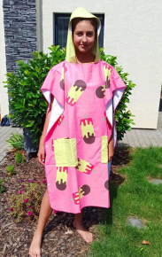 BornToSwim Ice Cream Poncho Junior Pink/Yellow BornToSwim Ice Cream Poncho Junior Pink/Yellow