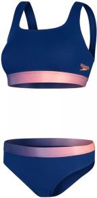 Speedo Textured Deep U-Back 2 Piece Ammonite/Coral/Miami Lilac