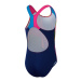 Speedo Digital Placement Splashback Girls Navy/Pink