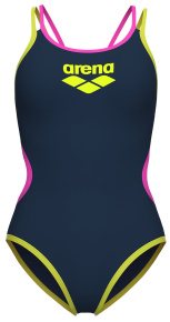 Arena One Women's Double Cross Back Navy Fluo/Soft Green Arena One Women's Double Cross Back Navy Fluo/Soft Green